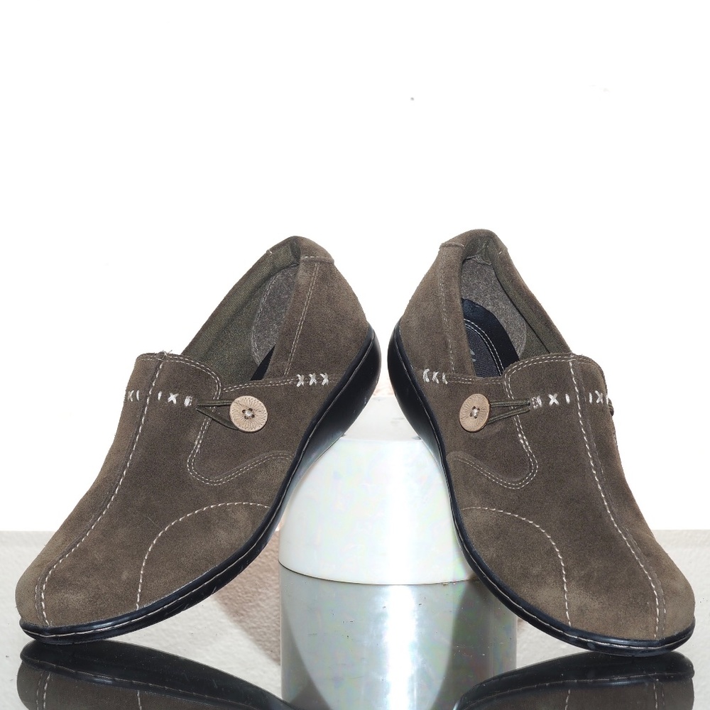 Clarks Genuine Leather Slip On Casual Dress Shoes